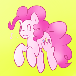 Size: 1036x1042 | Tagged: safe, artist:phillnana, pinkie pie, earth pony, pony, g4, ^^, eyes closed, music notes, smiling, solo