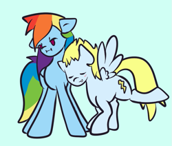 Size: 669x566 | Tagged: safe, artist:phillnana, rainbow dash, oc, pegasus, pony, g4, duo, female, mare, simple background