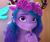 Size: 1281x1080 | Tagged: safe, screencap, izzy moonbow, pony, unicorn, g5, my little pony: make your mark, winter wishday, spoiler:g5, bracelet, bust, cropped, cute, female, floppy ears, floral head wreath, flower, friendship bracelet, indoors, izzybetes, jewelry, looking at you, mare, marestream, pointing at self, smiling, smiling at you, solo, unshorn fetlocks