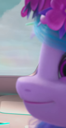 Size: 560x1080 | Tagged: safe, screencap, izzy moonbow, pony, unicorn, g5, my little pony: make your mark, my little pony: make your mark chapter 3, winter wishday, spoiler:g5, spoiler:winter wishday, cropped, female, mare, snout, solo