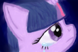 Size: 3000x2000 | Tagged: safe, artist:jimthecactus, twilight sparkle, pony, unicorn, g4, bust, close-up, crying, frown, high res, looking up, solo, unicorn twilight