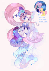 Size: 1280x1838 | Tagged: safe, artist:daria_chaykovskya, fluttershy, human, pegasus, pony, g4, clothes, female, fusion, fusion:fluttershy, genshin impact, mare, ponified, qr code, sangonomiya kokomi (genshin impact)