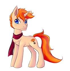 Size: 780x789 | Tagged: safe, artist:coremint, oc, oc:birch, pony, unicorn, clothes, male, scarf, stallion