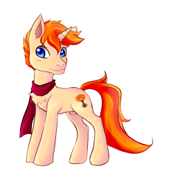 Size: 780x789 | Tagged: safe, artist:coremint, oc, oc:birch, pony, unicorn, clothes, male, scarf, stallion