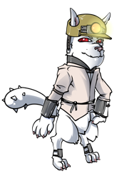 Size: 1280x1920 | Tagged: safe, artist:leastways, oc, oc only, oc:albus, diamond dog, fallout equestria, helmet, mining helmet