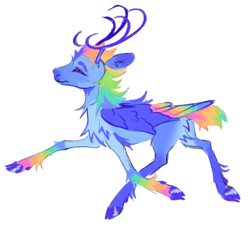 Size: 1280x1162 | Tagged: safe, artist:peaceandlove26, deer, hybrid, pegasus, pony, reindeer, g4, alternate design, antlers, cloven hooves, simple background, solo, species swap, white background