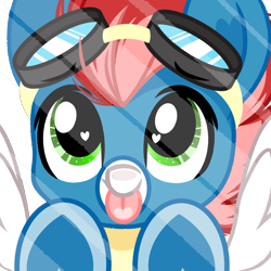 Size: 2000x2000 | Tagged: safe, artist:emberslament, oc, oc:swift apex, pegasus, pony, :p, clothes, frog (hoof), glass, goggles, goggles on head, heart, heart eyes, high res, licking, solo, tongue out, underhoof, uniform, wingding eyes, wonderbolts uniform