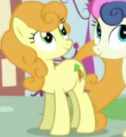 Size: 180x195 | Tagged: safe, screencap, bon bon, carrot top, golden harvest, sweetie drops, earth pony, pony, friendship is magic, g4, background character, background pony, cropped, female, mare, picture for breezies, solo focus