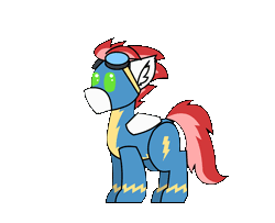 Size: 800x650 | Tagged: safe, artist:krd, oc, oc:swift apex, pegasus, pony, animated, clothes, ear fluff, gif, goggles, goggles on head, idle animation, not zipp storm, simple animation, simple background, solo, transparent background, uniform, wonderbolts, wonderbolts uniform
