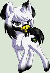 Size: 352x506 | Tagged: safe, artist:tami-kitten, oc, oc only, pony, unicorn, chest fluff, ear fluff, looking forward, mask, multicolored hair, request, solo