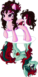 Size: 283x579 | Tagged: safe, artist:tami-kitten, oc, oc only, earth pony, pegasus, pony, female, long mane, looking offscreen, mare, messy mane, messy tail, request, side view, simple background, tail, transparent background