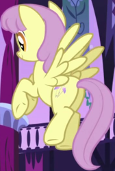 Size: 356x530 | Tagged: safe, screencap, parasol, pegasus, pony, friendship is magic, g4, background character, background pony, butt, cropped, featureless crotch, female, flying, mare, plot, solo, spread wings, wings