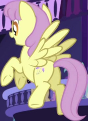 Size: 269x371 | Tagged: safe, screencap, parasol, pegasus, pony, friendship is magic, g4, background character, background pony, cropped, female, flying, mare, solo focus, spread wings, wings