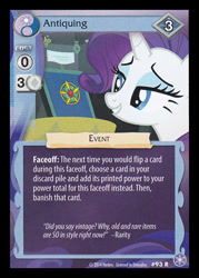 Size: 344x480 | Tagged: safe, enterplay, rarity, g4, my little pony collectible card game, the crystal games, trade ya!, ccg, lidded eyes, merchandise, solo