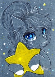 Size: 1240x1748 | Tagged: safe, artist:lailyren, oc, oc only, oc:elizza, solo, stars