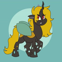 Size: 4096x4096 | Tagged: safe, artist:fizzlefer, oc, oc only, changeling, pony, solo, yellow changeling