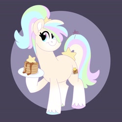 Size: 4096x4096 | Tagged: safe, artist:fizzlefer, oc, oc only, earth pony, pony, food, pancakes, plate, solo