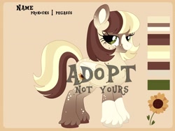 Size: 4096x3072 | Tagged: safe, artist:fizzlefer, oc, oc only, earth pony, pony, adoptable, reference sheet, solo