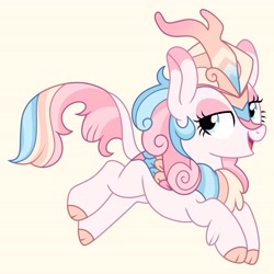 Size: 4096x4096 | Tagged: safe, artist:fizzlefer, oc, oc only, oc:bitter glitter, kirin, pony, cloven hooves, simple background, solo, white background, yellow background