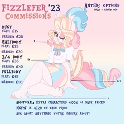 Size: 4000x4000 | Tagged: safe, artist:fizzlefer, oc, oc only, oc:bitter glitter, bat pony, anthro, glasses, gradient background, price sheet, solo