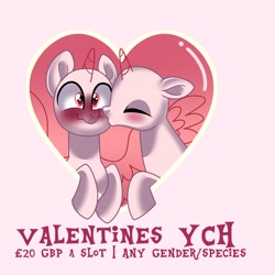 Size: 4000x4000 | Tagged: safe, artist:fizzlefer, pony, duo, simple background, ych example, your character here