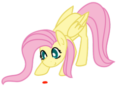 Size: 400x283 | Tagged: safe, artist:fluttershydaily, fluttershy, pegasus, pony, g4, behaving like a cat, face down ass up, laser pointer, simple background, smiling, solo, transparent background