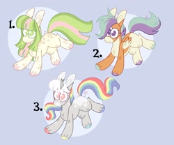 Size: 4096x3413 | Tagged: safe, artist:fizzlefer, oc, oc only, earth pony, pegasus, pony, unicorn, adoptable, solo