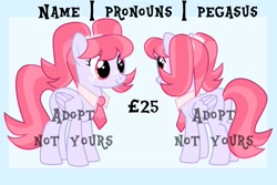 Size: 4096x2731 | Tagged: safe, artist:fizzlefer, oc, oc only, pegasus, pony, adoptable, reference sheet, solo