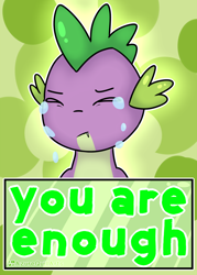 Size: 1280x1792 | Tagged: safe, artist:fluttershydaily, spike, dragon, g4, :t, crying, eyes closed, green background, simple background