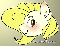 Size: 400x310 | Tagged: safe, artist:fluttershydaily, fluttershy, g4, blushing, bust, ear blush, freckles, looking at something, palette swap, portrait, recolor