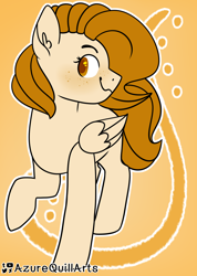 Size: 1280x1794 | Tagged: safe, artist:fluttershydaily, fluttershy, g4, ocre hair, orange background, palette swap, raised hoof, recolor, simple background, smiling