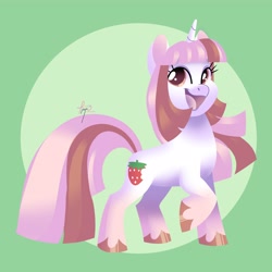 Size: 4000x4000 | Tagged: safe, artist:fizzlefer, oc, oc only, oc:strawberry smoothie (funnyhat12), pony, unicorn, solo