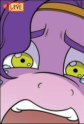 Size: 296x433 | Tagged: safe, artist:abby bulmer, idw, pipp petals, pegasus, pony, g5, spoiler:g5comic11, close-up, cropped, crying, extreme close-up, female, mare, reaction image, scared, solo, tears of fear