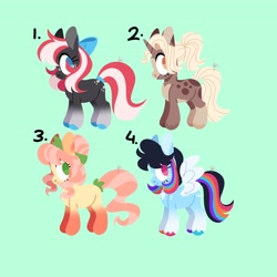 Size: 4096x4096 | Tagged: safe, artist:fizzlefer, oc, oc only, earth pony, pegasus, pony, unicorn, adoptable, group