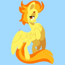 Size: 4096x4096 | Tagged: safe, artist:fizzlefer, spitfire, pegasus, pony, g4, blue background, simple background, solo