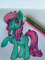 Size: 1536x2048 | Tagged: safe, artist:art_alanis, minty, earth pony, pony, g3, solo, traditional art