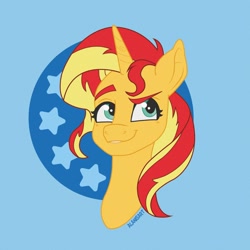 Size: 1080x1080 | Tagged: safe, artist:art_alanis, sunset shimmer, pony, unicorn, g4, bust, solo