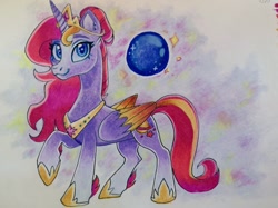 Size: 1024x767 | Tagged: safe, artist:art_alanis, princess crystal, alicorn, pony, g2, redesign, solo, traditional art