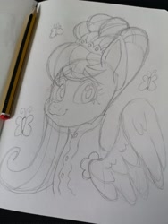 Size: 1536x2048 | Tagged: safe, artist:art_alanis, fluttershy, pony, g4, bust, clothes, solo, traditional art
