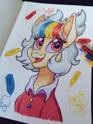 Size: 768x1024 | Tagged: safe, artist:art_alanis, oc, oc only, oc:crayon doodles, pony, solo, traditional art