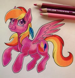 Size: 983x1024 | Tagged: safe, artist:art_alanis, feathermay, pony, g4, solo, traditional art