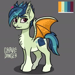 Size: 2048x2048 | Tagged: safe, artist:art_alanis, oc, oc only, oc:grave danger, bat pony, pony, high res, reference sheet, simple background, solo