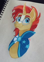 Size: 726x1024 | Tagged: safe, artist:art_alanis, sunburst, pony, unicorn, g4, male, solo, stallion, traditional art