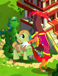 Size: 380x494 | Tagged: safe, gameloft, discord, pony, g4, my little pony: magic princess, waving