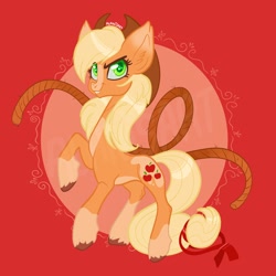 Size: 2048x2048 | Tagged: safe, artist:art_alanis, applejack, earth pony, pony, g4, high res, lasso, rope, solo