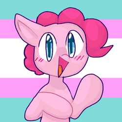 Size: 1000x1000 | Tagged: safe, artist:generalconceptofacat, pinkie pie, g4, pride, pride flag, solo, transgender pride flag