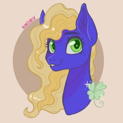 Size: 2048x2048 | Tagged: safe, artist:art_alanis, oc, oc only, pony, unicorn, bust, clover, high res, solo