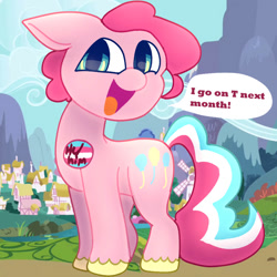 Size: 894x894 | Tagged: safe, artist:generalconceptofacat, pinkie pie, g4, pride, pride flag, solo, transgender pride flag