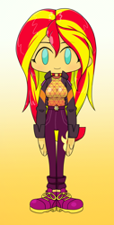 Size: 964x1901 | Tagged: safe, artist:batipin, sunset shimmer, human, equestria girls, g4, chibi, female, no nose, solo