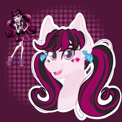 Size: 2048x2048 | Tagged: safe, artist:art_alanis, earth pony, pony, draculaura, high res, monster high, ponified, solo